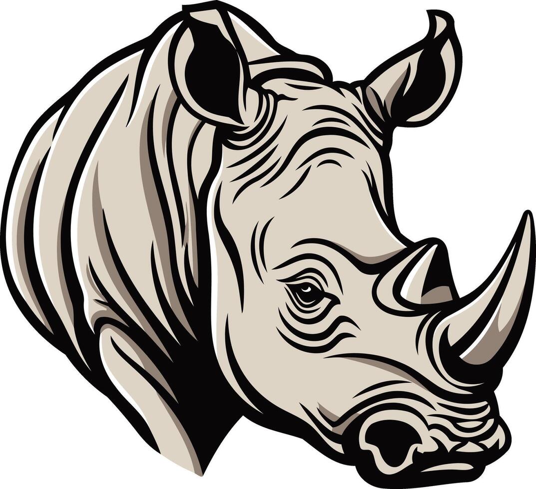 Powerful Rhino Portrait vector