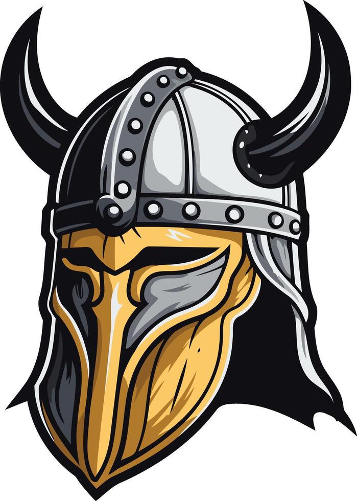 Fierce Viking Helmet with Horns vector