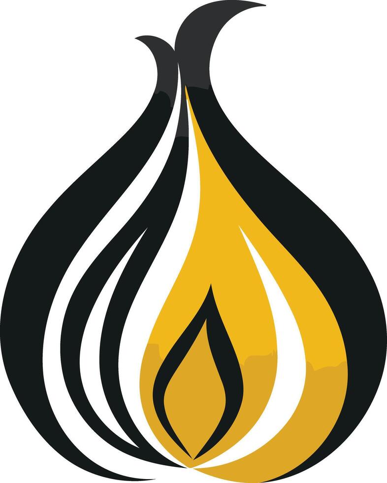 Abstract Flame Illustration in Black and Gold vector