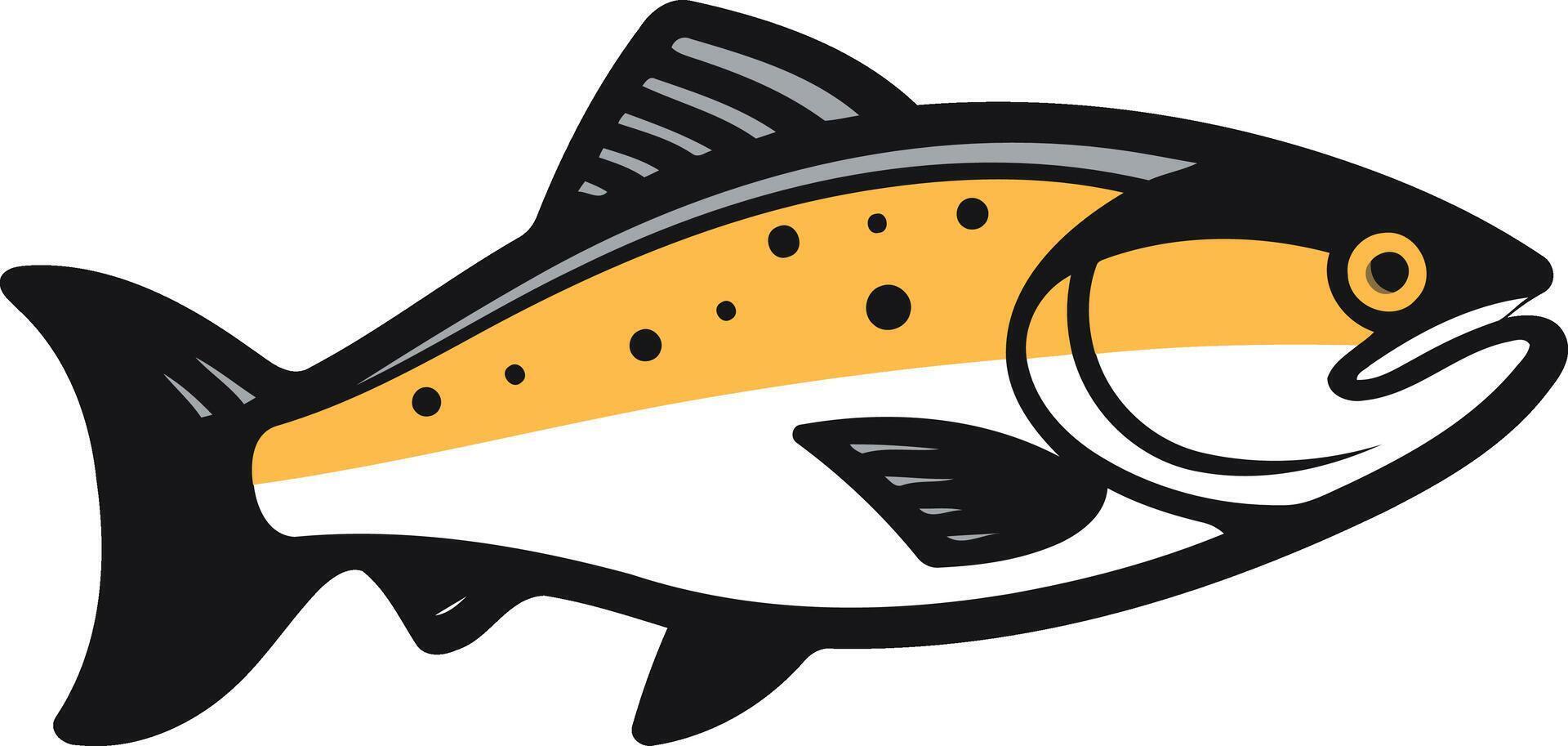 A simple, cartoon-style illustration of a salmon fish vector