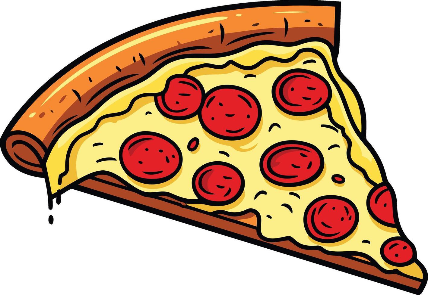 A Slice of Pepperoni Pizza with Melted Cheese vector