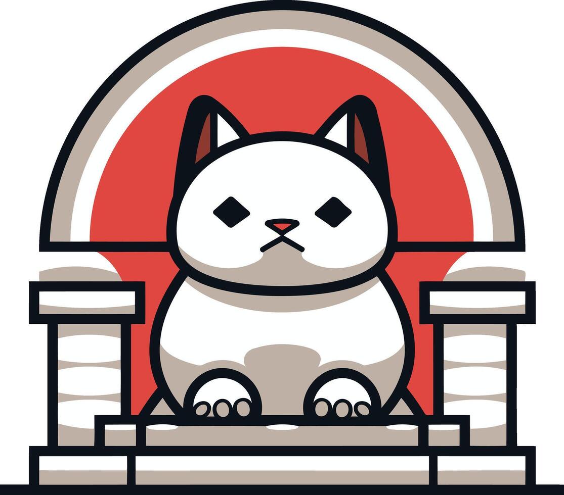 Cat Sitting on a Throne vector