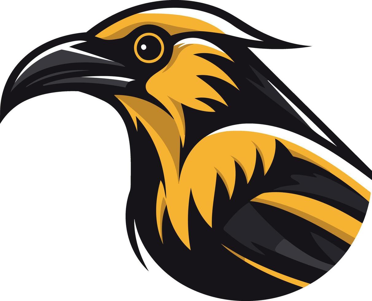 Yellow and Black Bird Illustration vector