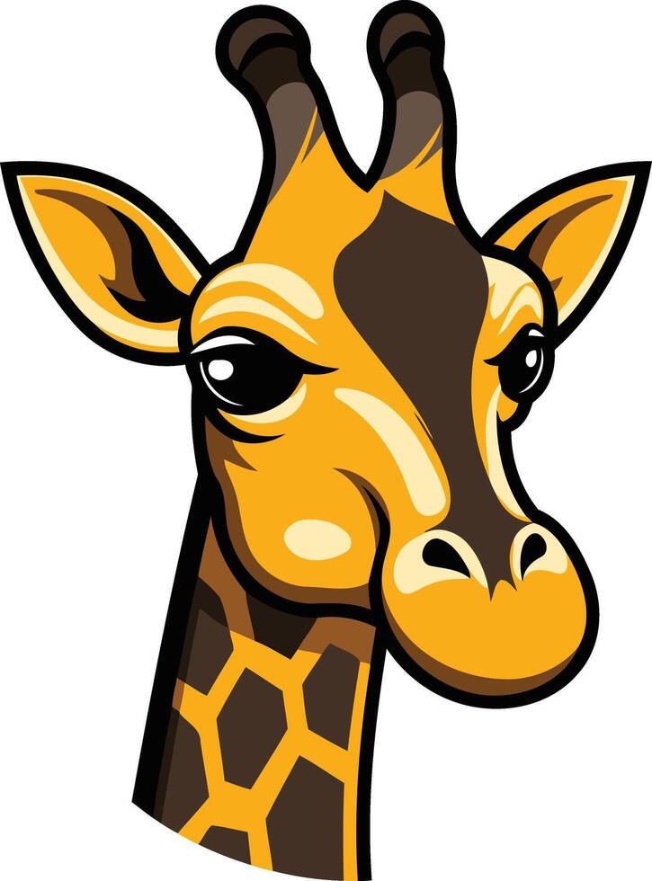Giraffe Head Cartoon Illustration vector