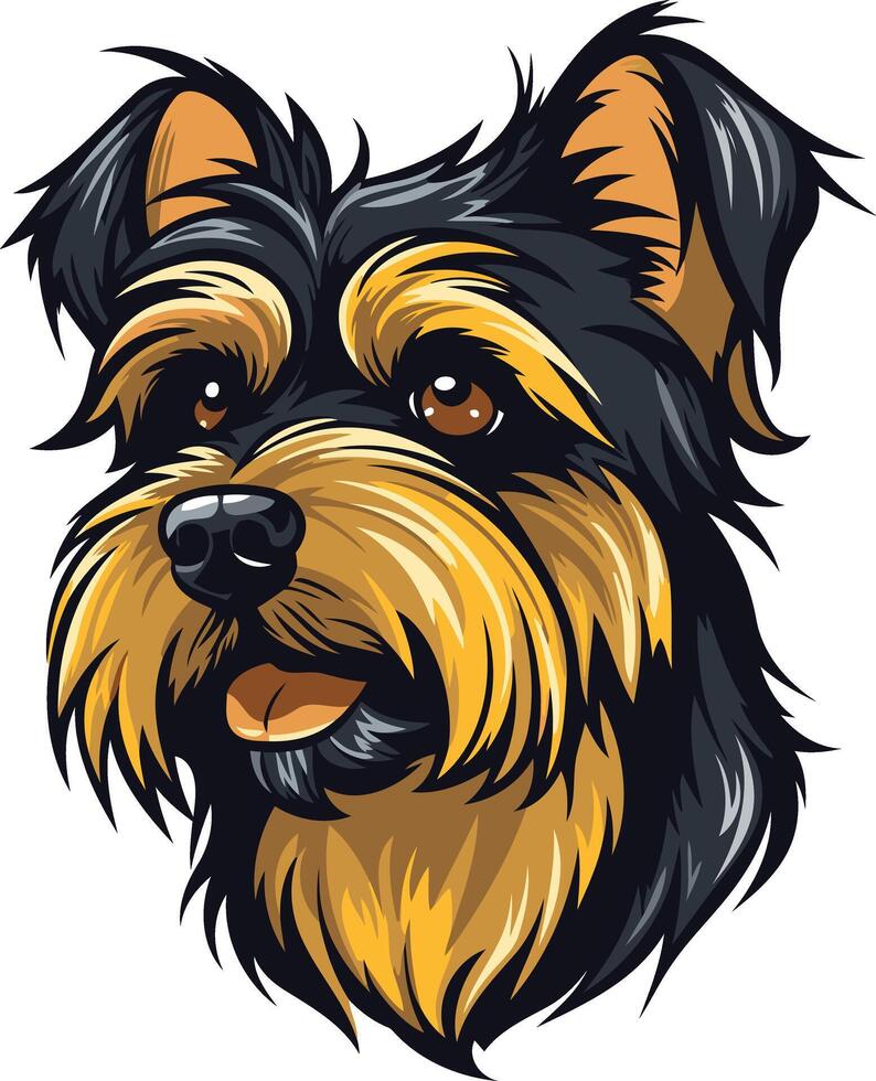 Cute and playful illustration of a yorkshire terrier, perfect for pet-related designs, social media, or websites vector