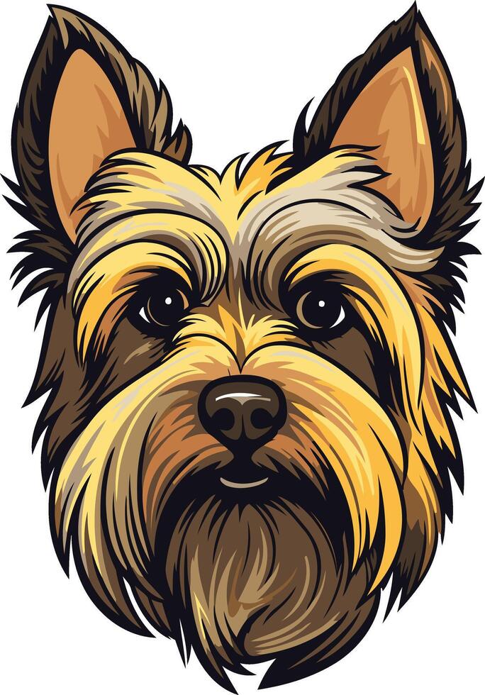 Cute and cuddly yorkshire terrier portrait, perfect for pet-related designs, greeting cards, or social media vector
