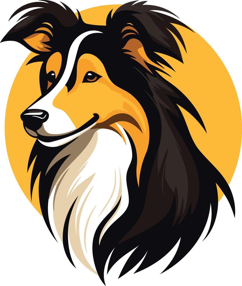 A friendly sheltie dog with a big smile, perfect for pet-related businesses, websites, and social media vector