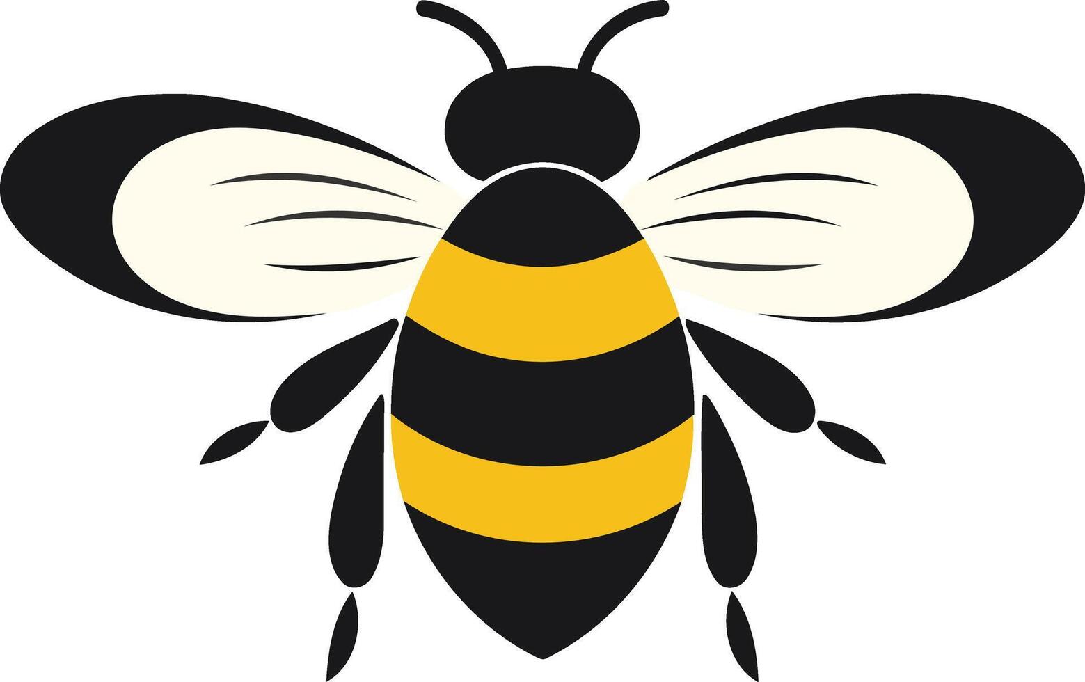 Simple, modern bee icon, perfect for branding, logos, or as a graphic element for websites, social media, or merchandise vector