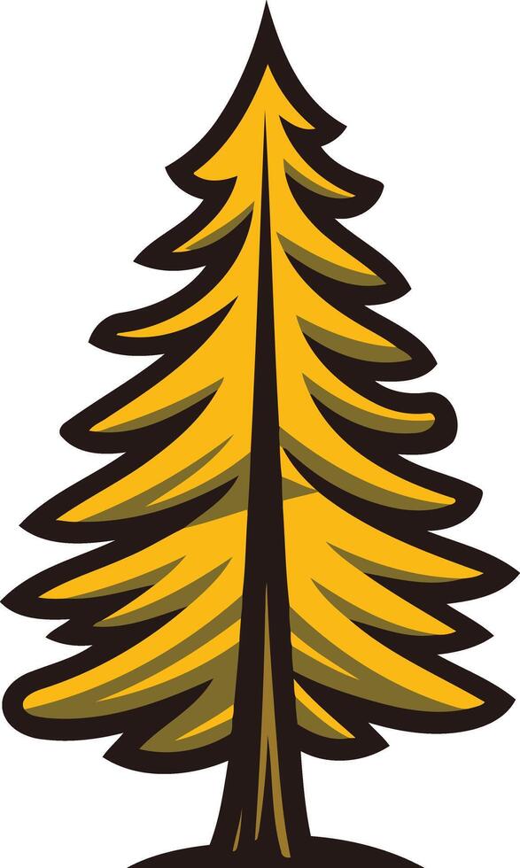 Simple yet striking illustration of a stylized pine tree, perfect for branding, logos, or nature-themed designs vector