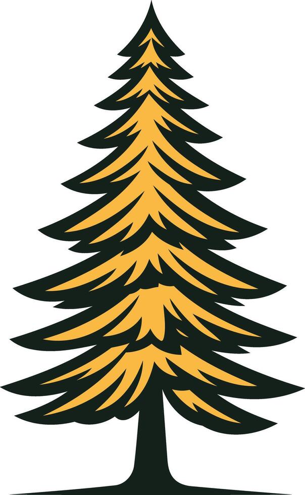 A simple yet striking silhouette of a pine tree, ideal for logo design, branding, or as a nature-inspired graphic element vector