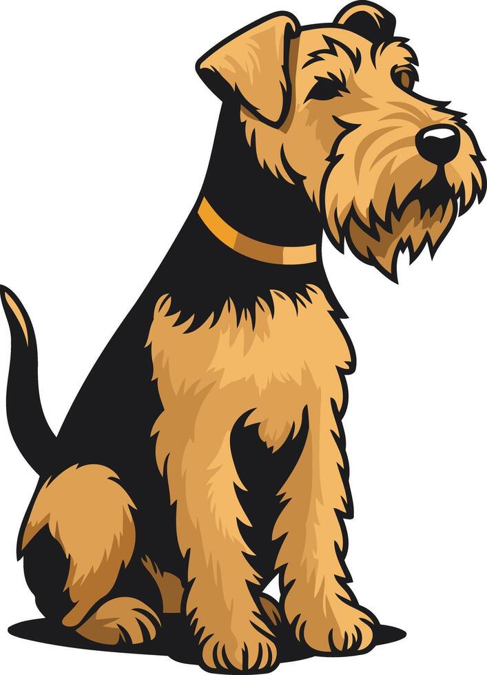 A charming illustration of a welsh terrier sitting, perfect for pet-related designs, websites, or social media vector