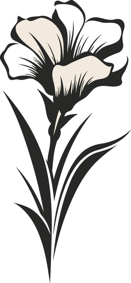 Single Black and White Flower Illustration vector