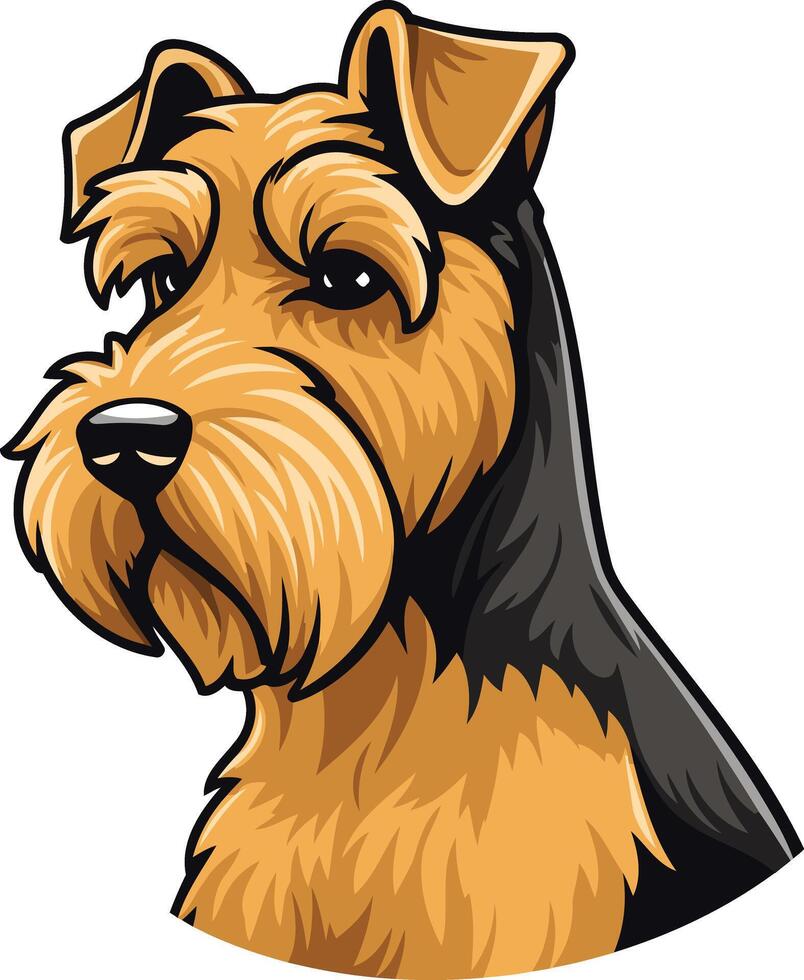 A cute and friendly illustration of a wirehaired terrier, perfect for pet-related designs, logos, and branding vector