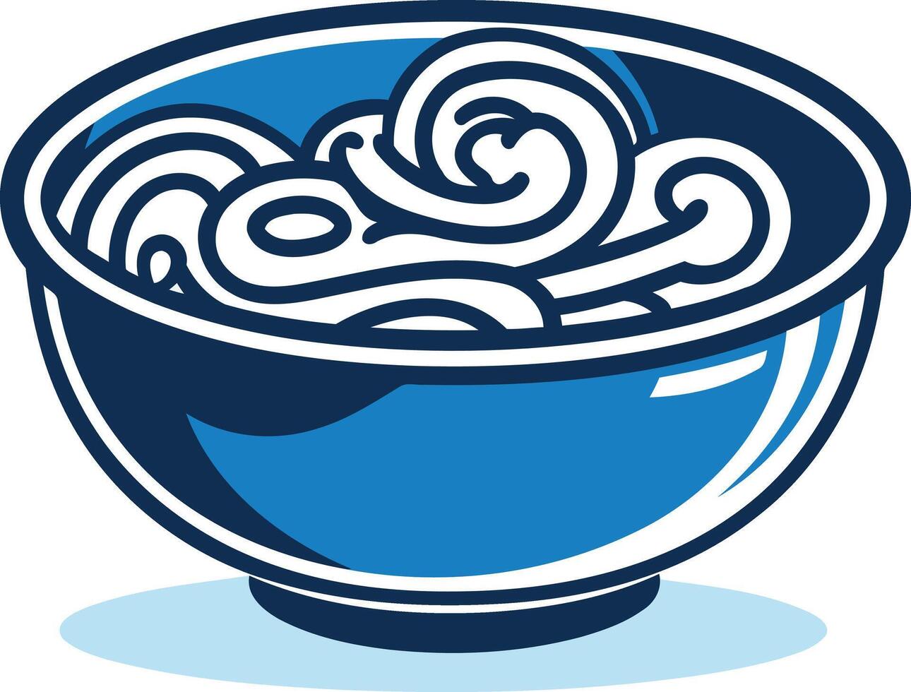 Bowl of Noodles with Swirling Pasta vector