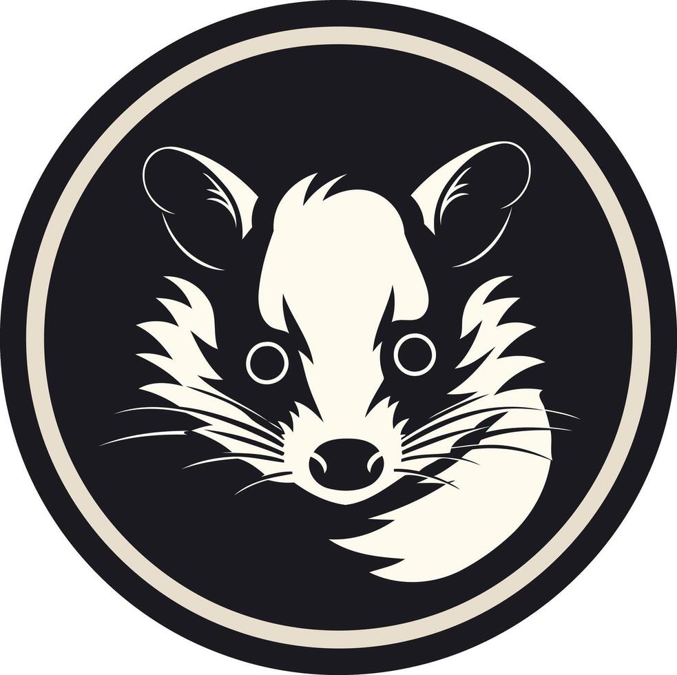 Black and White Illustration of a Civet vector