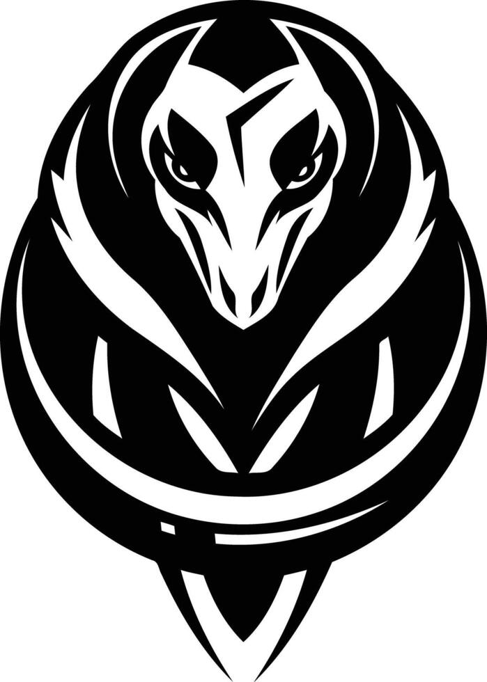 Abstract Black and White Animal Head Logo vector