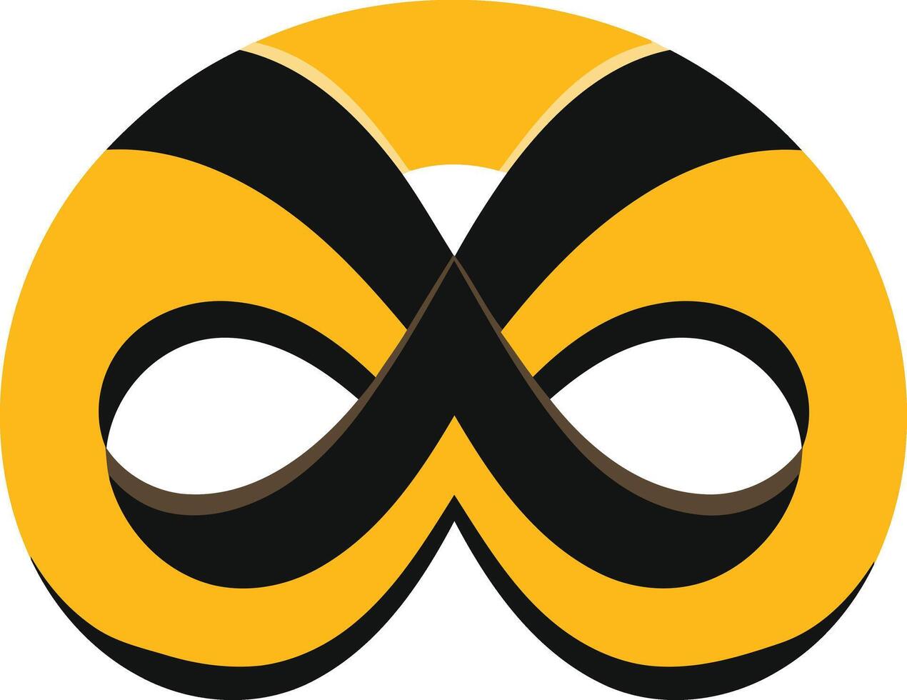 A bold and modern logo design featuring an infinity symbol in black and yellow, perfect for tech, finance, or creative businesses vector