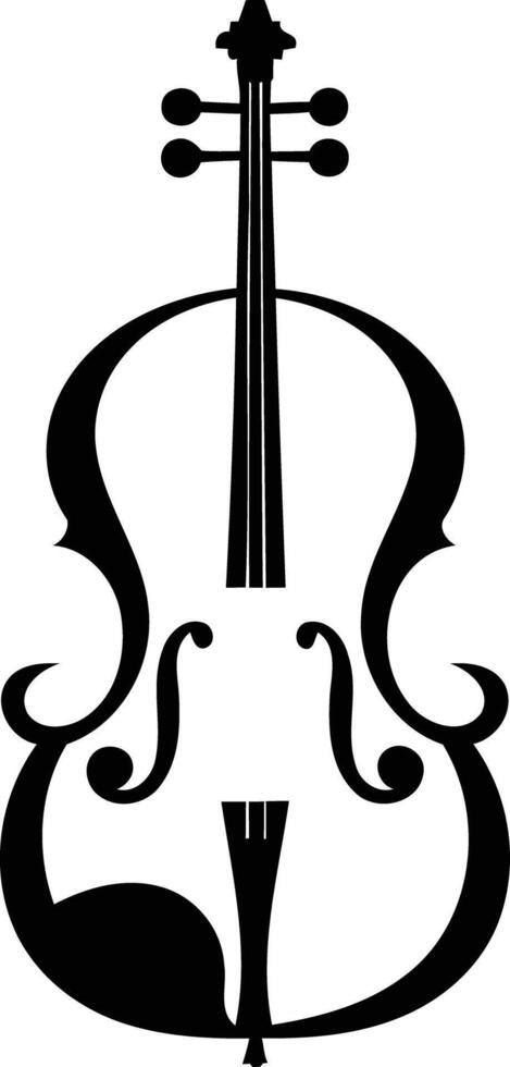 A simple, elegant silhouette of a cello, perfect for music-related projects, branding, or design elements vector