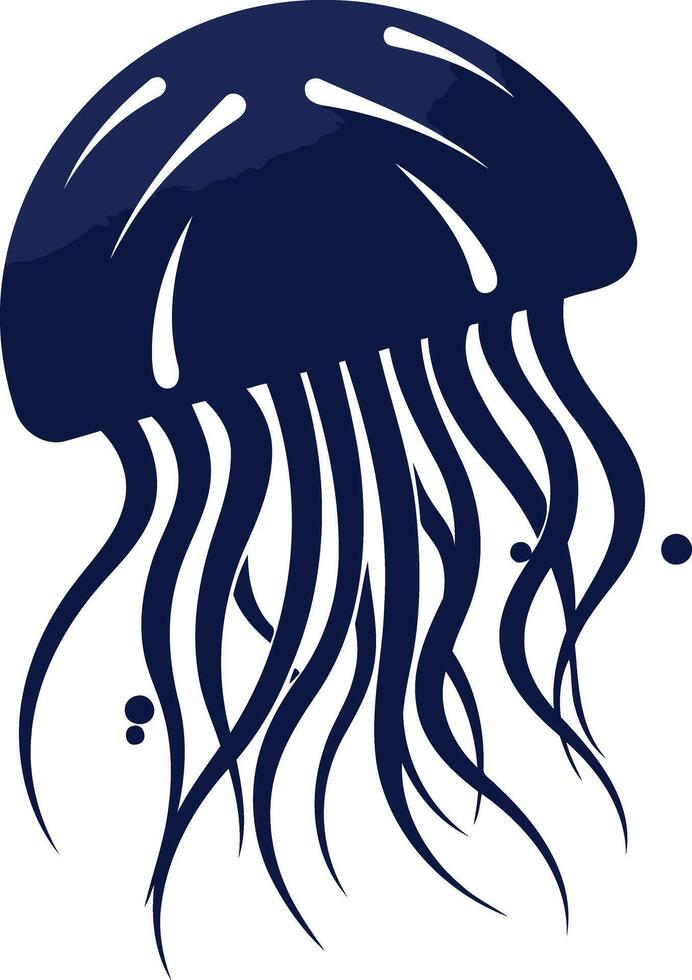 A simple yet striking silhouette of a jellyfish, perfect for logo design, branding, or illustrations related to the ocean, marine life, and aquatic themes vector