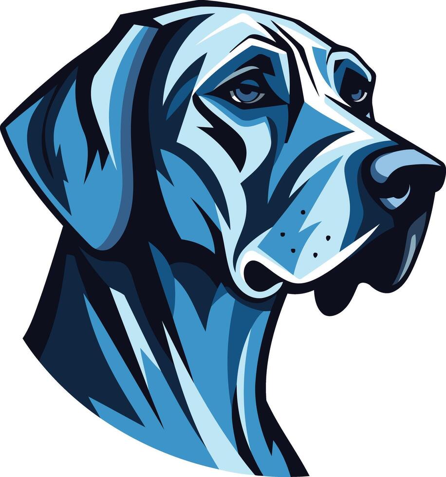 Blue Dog Portrait with a Pensive Expression vector
