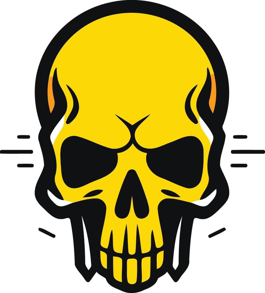 A bold and graphic yellow skull illustration, perfect for branding, logos, and designs with a rebellious edge vector