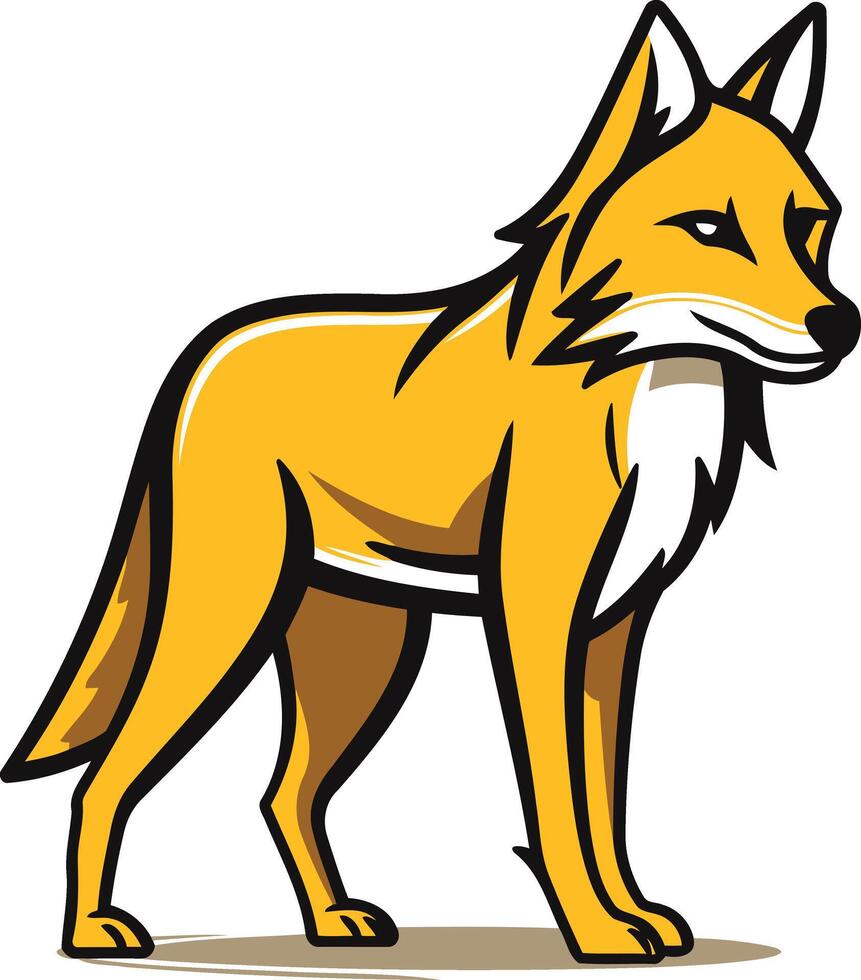 Standing Coyote Cartoon Illustration vector