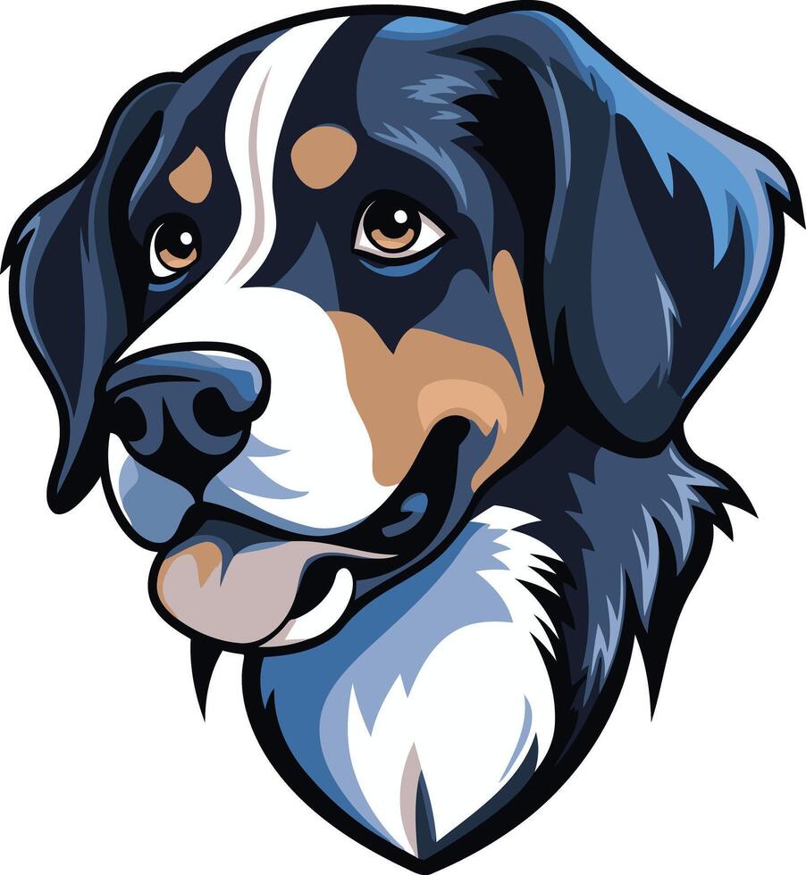 Charming Bernese Mountain Dog Portrait vector