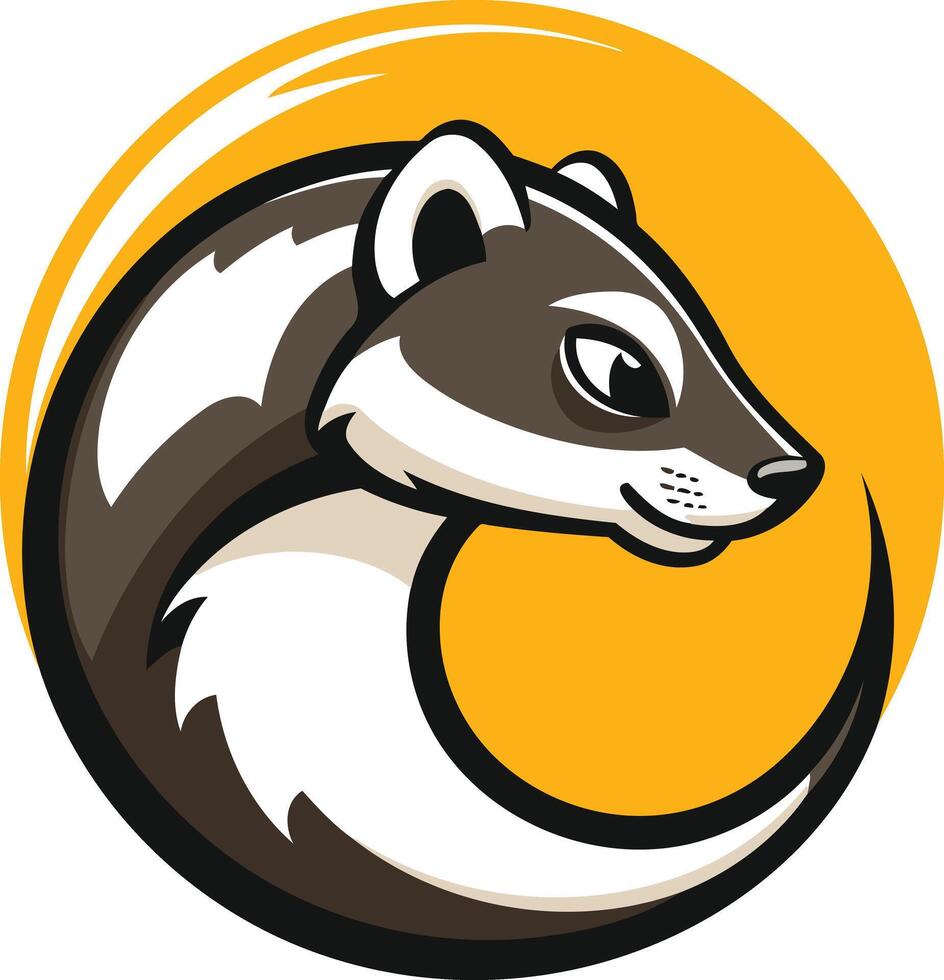 Curled Up Weasel Mascot Logo vector