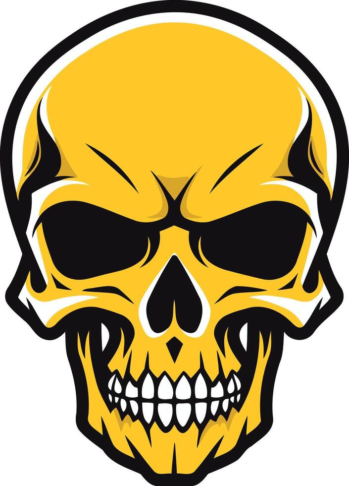 A bold and menacing yellow skull illustration vector