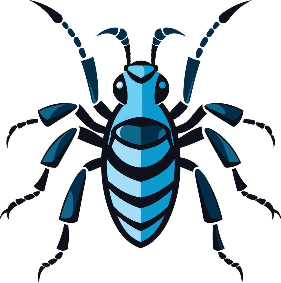 Stylized Blue Bug Illustration vector