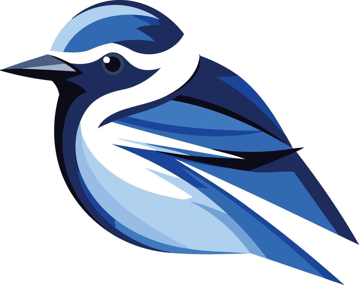 Stylized Blue Bird Illustration vector