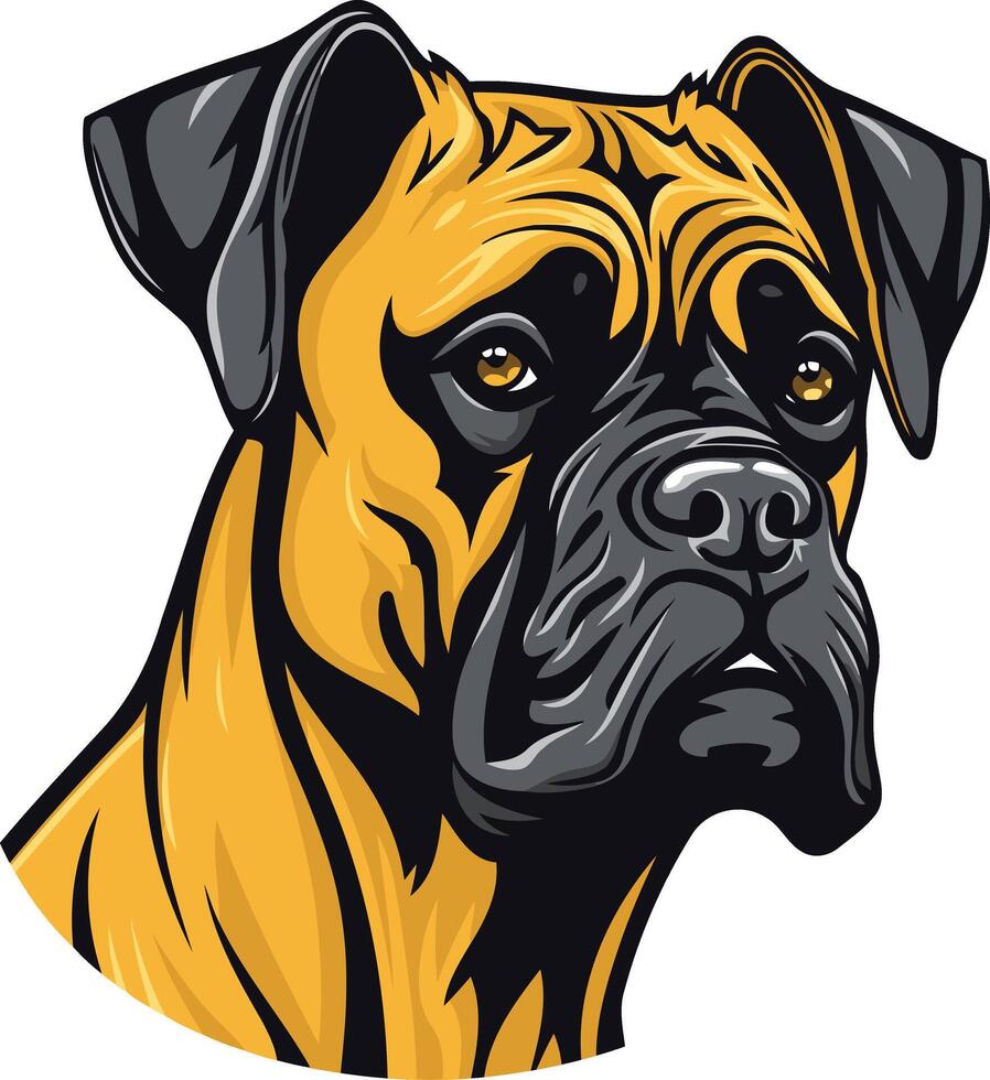 Portrait of a Boxer Dog vector