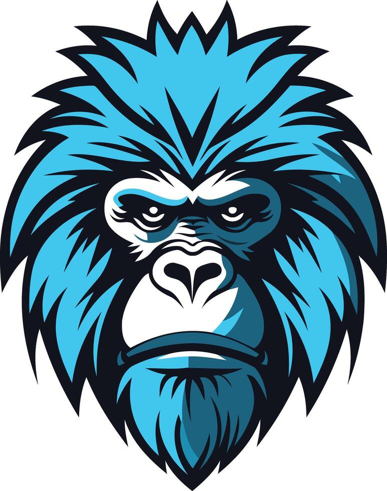 Blue Gorilla Head Logo vector