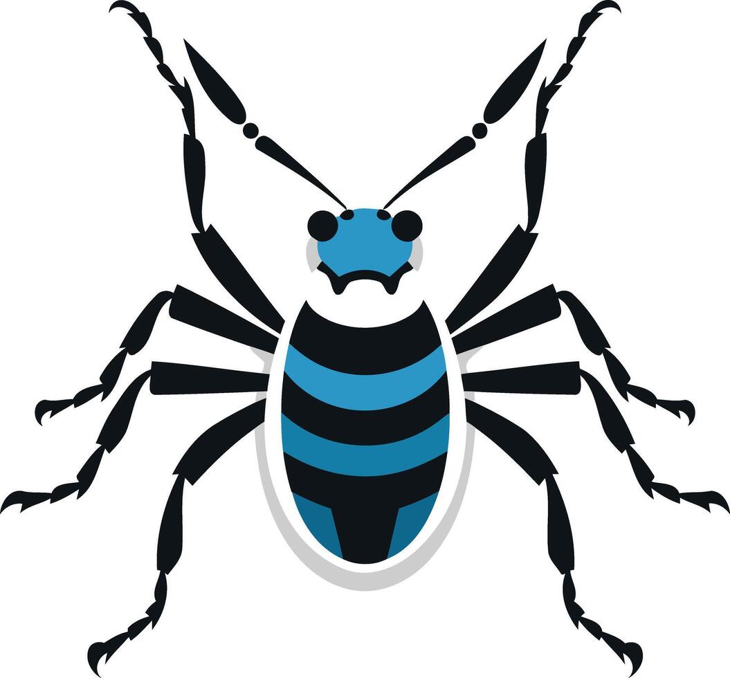 Abstract Illustration of a Blue and Black Bug vector