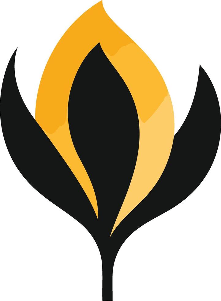 Abstract Flame-Like Flower Design vector