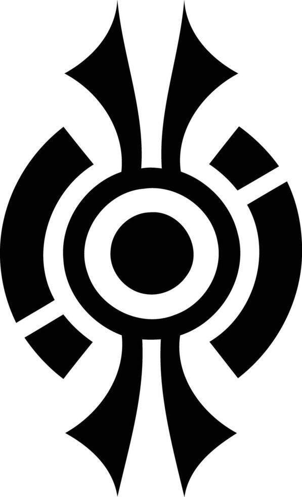 Abstract tribal tattoo design with a central eye motif vector