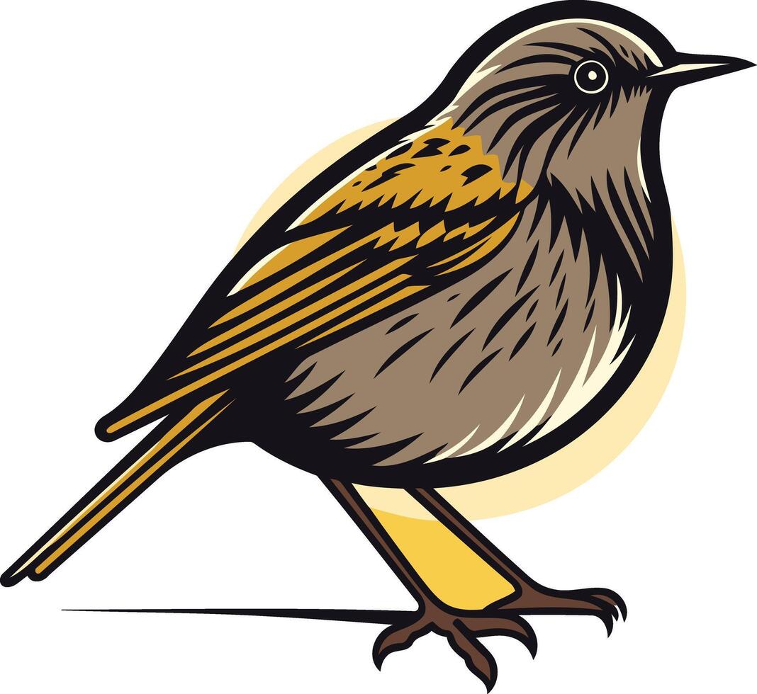 Illustration of a Brown and Yellow Bird vector