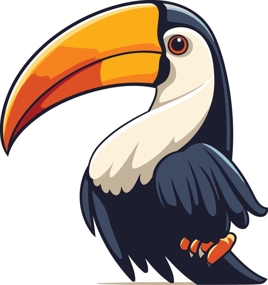 Cartoon Toucan with a Large Beak vector