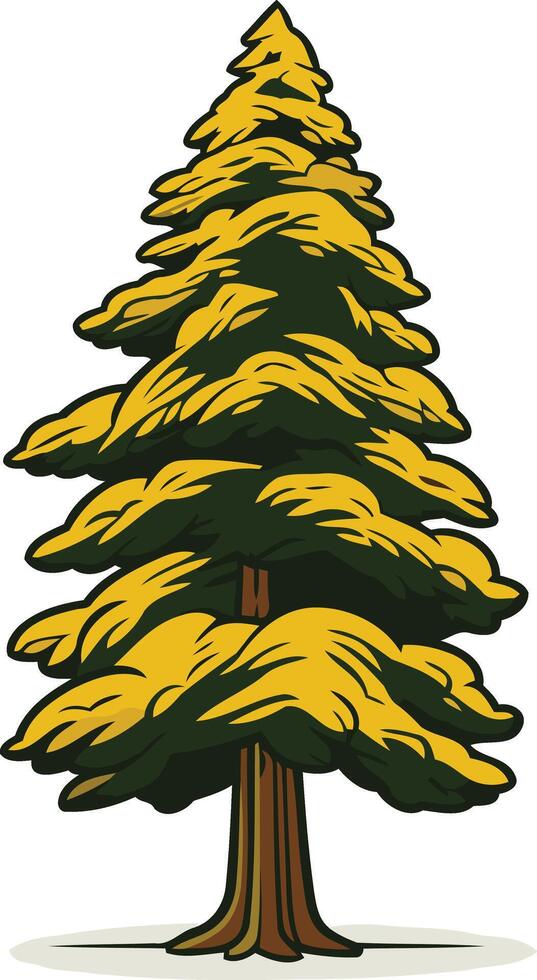 Illustration of a Tall Pine Tree vector