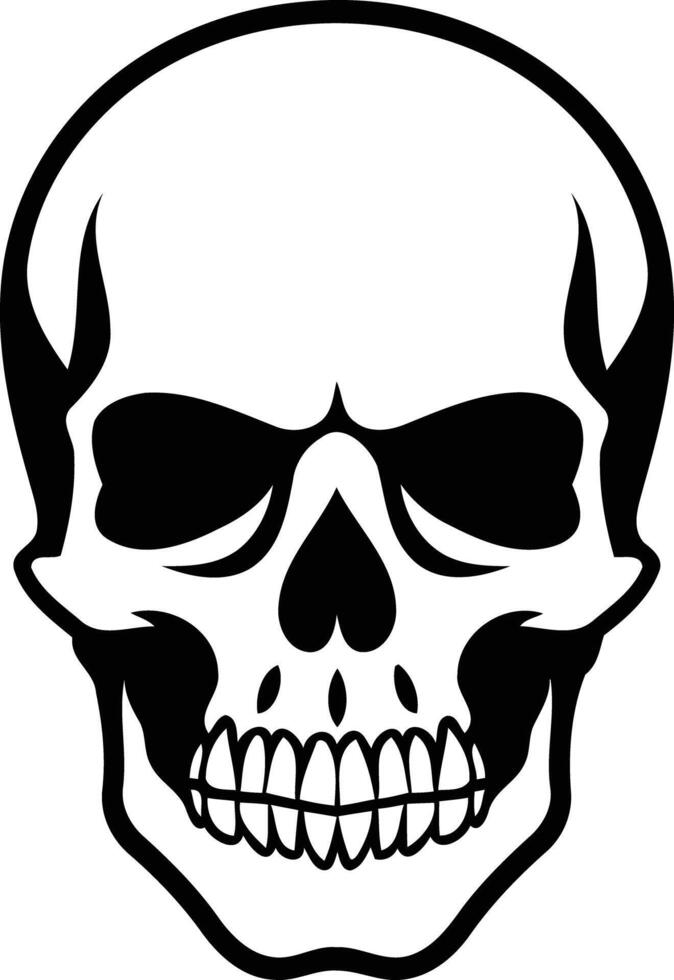 A simple, bold illustration of a human skull vector