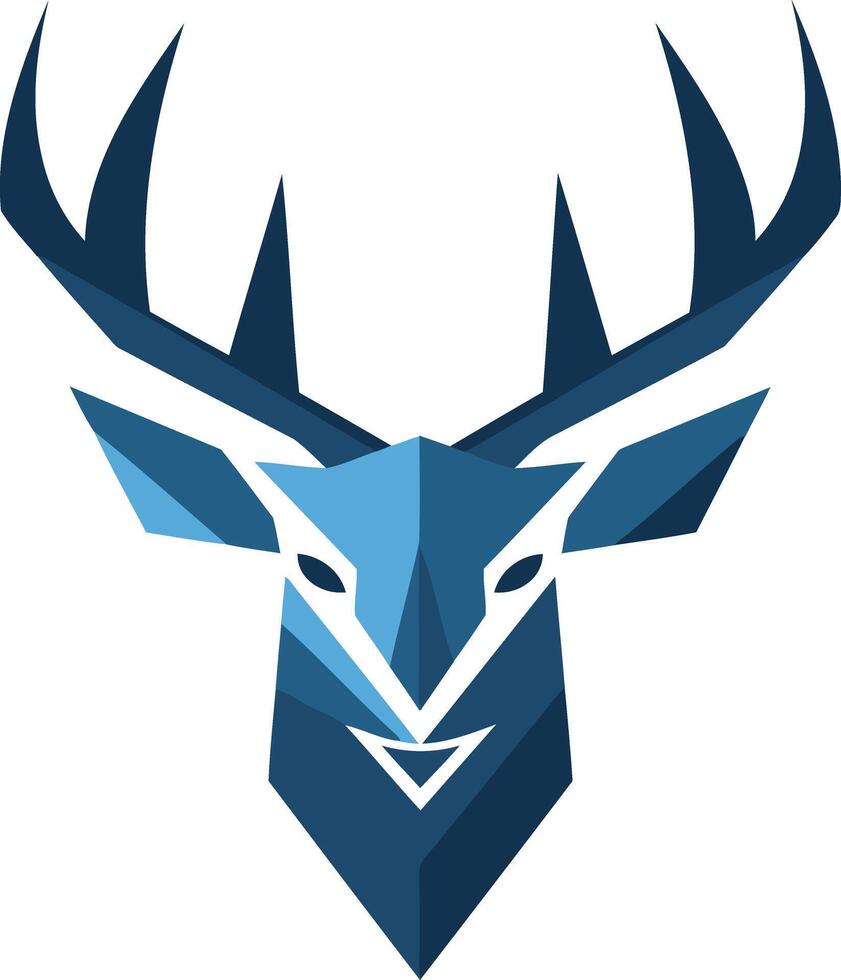 Abstract Blue Deer Head Logo vector