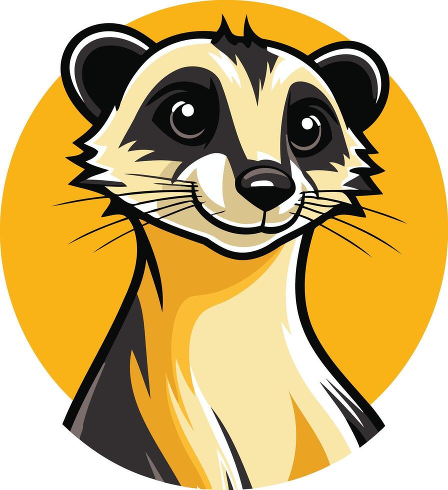 A charming cartoon meerkat with big eyes and a friendly smile, perfect for children's illustrations, branding, or social media vector