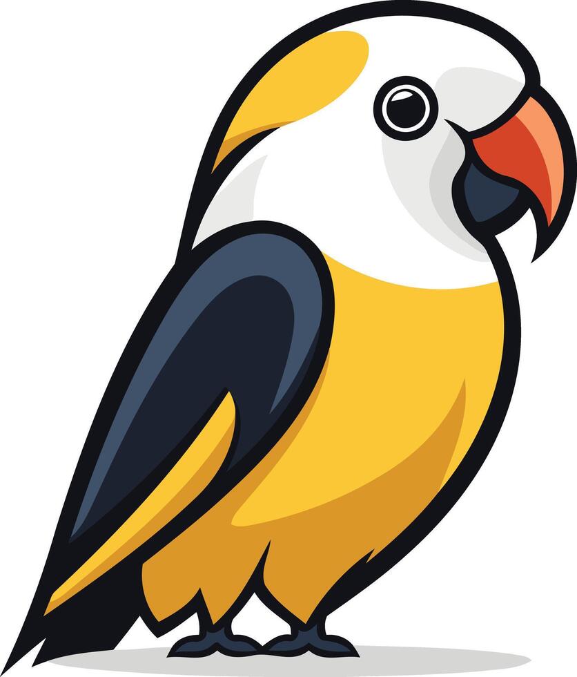 Cartoon Illustration of a Yellow Parrot vector