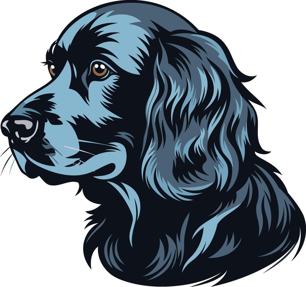 Black Dog with Blue Hues vector