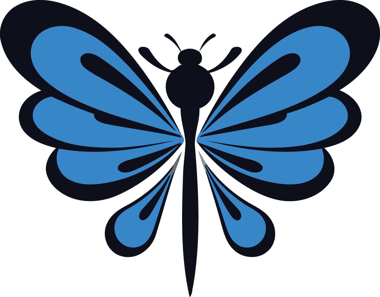 Stylized Blue Butterfly Illustration vector