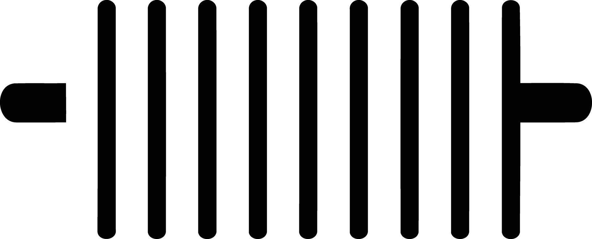 Simple black and white icon of a resistor, perfect for electronics and technology designs vector