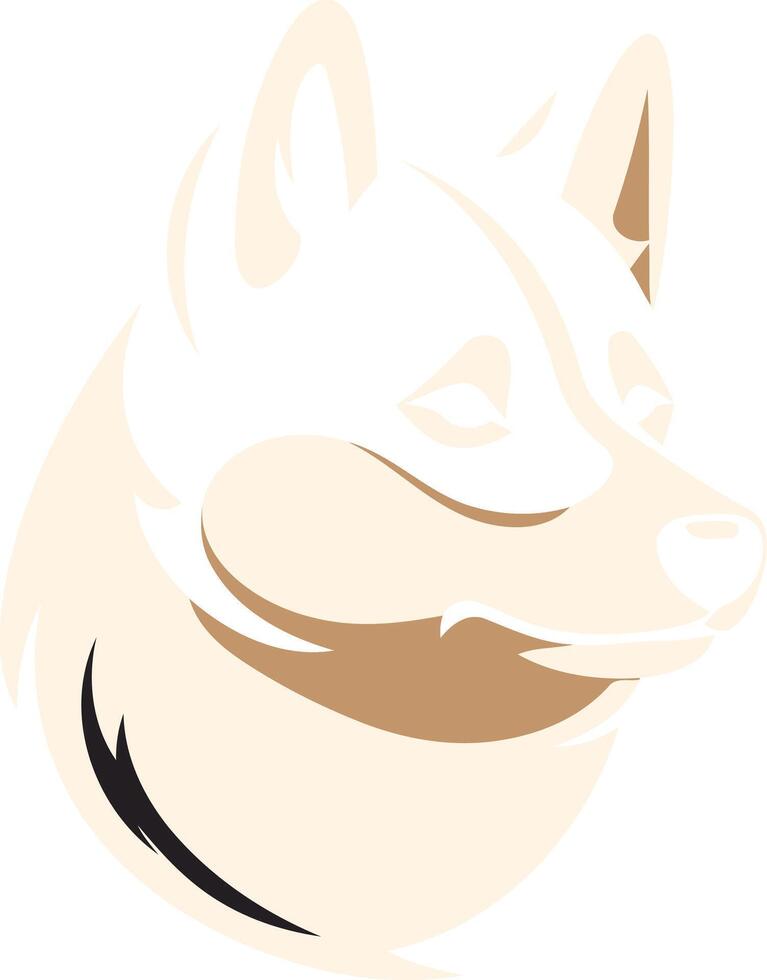 Simple Line Art Illustration of a Dog's Head vector