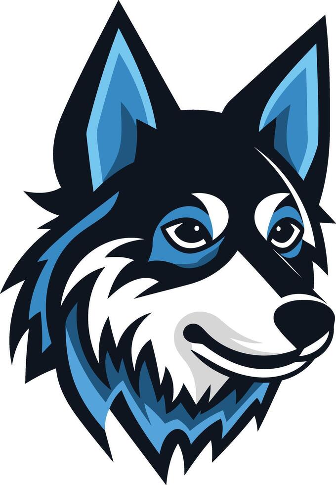 Bold and stylized husky head logo, perfect for a sports team or brand needing a strong, confident mascot vector