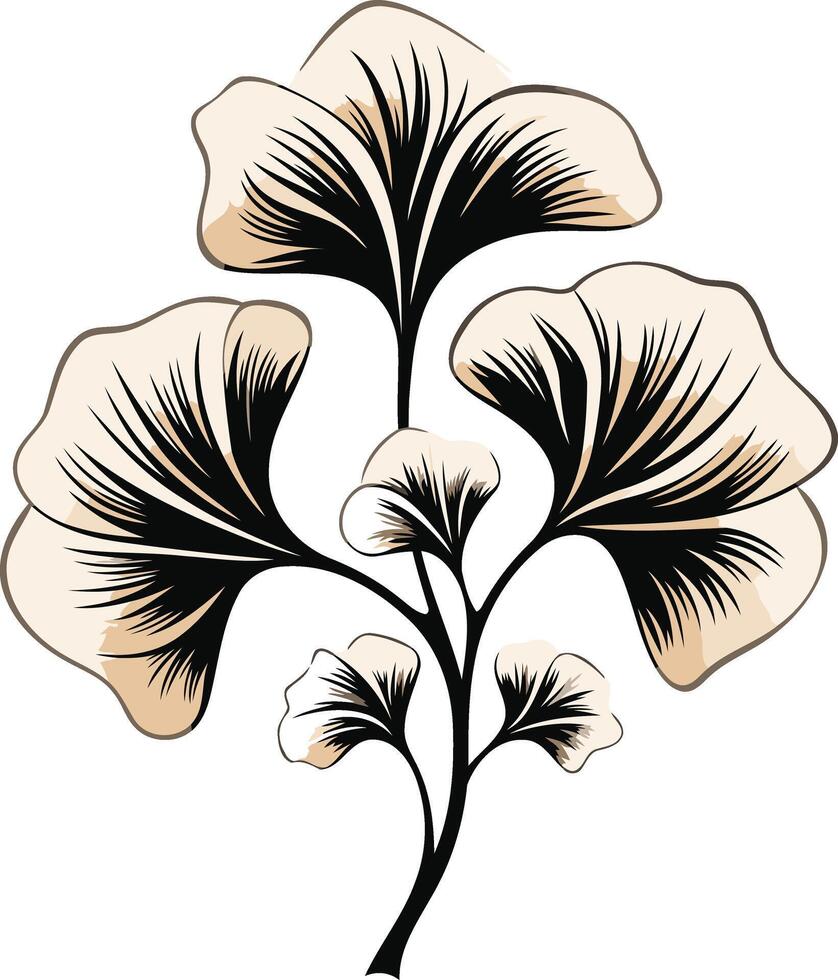 Elegant Ginkgo Biloba Branch Illustration vector