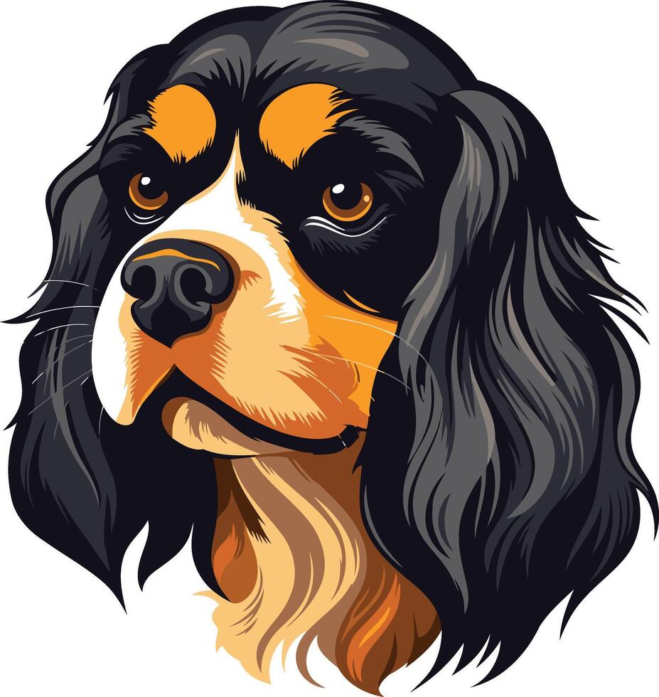 Portrait of a Cavalier King Charles Spaniel vector